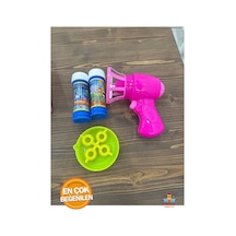 Pembe Renk Pilli Köpük Tabancası - Pilli Köpük Tabanca Pembe Bubble Gun