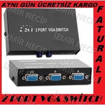 2 Port Vga Ekran Çoklama Çoğaltma Aparatı Switch Tv Kamera Dvr