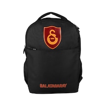 Galatasaray Lisanslı Kırmızı Logo Baskılı Siyah Sırt Çantası