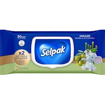 Selpak Organik Bambu & Zeytinyağlı Özlü Islak Mendil 50'li 3'lü Set