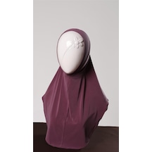 Hürrem Bone Violet Pratik Hazır Geçmeli Genç Tesettür Bone Sandy Kumaş Düz Hijab 2312 21 Violet