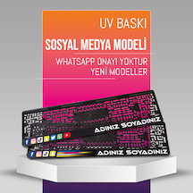 Sosyal Medya Plakalık, 2 Adet Premium Uv Baskı, Plakalıkhane