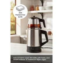 Any Morning OZ26CM05 1.8 L Cam Demlikli Paslanmaz Çelik Çay Makinesi