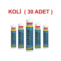 Soudal Acryrub Silikonize Mastik 500 Gr Beyaz - 30 Adet 1 Koli