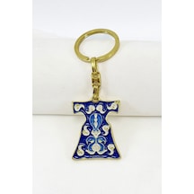 Lacivert Desenli Kaftan Metal Anahtarlık, Hediyelik Anahtarlık