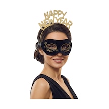Bezos Happy New Year Yazılı Yılbaşı Saç Bandı Parti Aksesuarı Yeni Yıl Taç Bandı Rengaren Diğer