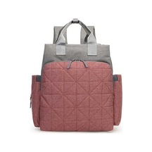 Didadodo Dinosaurs Kareli Kumaş Anne Bebek Sırt Çantası - Pembe/gri Altın, Güzel Tasarım Altın