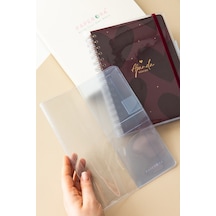 Charm Takılabilen A5 Şeffaf Ajanda Defter Kılıfı Spiralli Lastikli Modellerle Uyumlu Şeffaf - Mavi