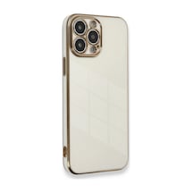 Gld-spt- Newface Apple Uyumlu iPhone 13 Pro Max Kılıf Volet Silikon - Beyaz