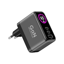 Xenon Smart Hızlı Şarj Adaptörü 65w, Gan, 2x Usb-c Ve 1 Usb-a Çıkışlı, Pd Pps, Dijital Güç Ekranlı X6414