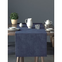 Kadife Dokulu Uzay Mavisi Rengi Daily Series Runner 40 X 140 Uzay Mavisi