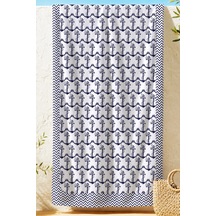 Çapa Marine Nautical Plaj Havlusu - Lacivert Beyaz Akdeniz Stil Hızlı Kuruyan Mikrofiber Havlu Örtü Çok Renkli