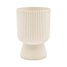 Omnipazar So-ltsa03 Lotus Ayaklı Plastik Vazo Çiçek Saksı 10,5 Litre No: 3 Bej