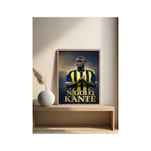 Sarı Lacivert Doğal Ahşap Çerçeveli Dekoratif Tablo Çok Renkli - 826315956 Çok Renkli
