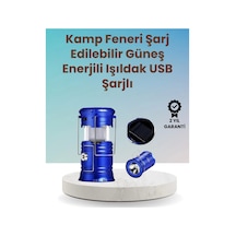 Şarj Edilebilir Güneş Enerjili Kızaklı Kamp Feneri Usb Çıkışlı, Katlanabilir, Dayanıklı Ve Çok Fon Çok Renkli