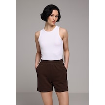Colin's Colins Regular Fit Orta Bel Düz Kadın Kahverengi Şort Cl1079056 Q1.v1 Brw