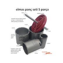 Elmas Panç Seti Fayans Beton Mermer Delme Aparatı Set
