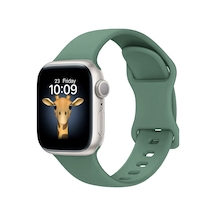 Apple Watch 10 42mm Uyumlu Silikon Kordon Krd-131 - Koyu Yeşil - T34853