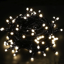 10m Boncuk Lamba Gün Işığı 8 Fonksiyon 100 Led Fişli Uzatma Kablolu Siyah Kablo Çok Renkli
