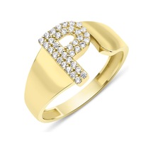 Fiyonk Kuyumculuk 14 Ayar Altın Taşlı P Harfli Yüzük 001 Fiyonk Kuyumculuk 14 Ayar Altın Taşlı P Harfli Yüzük 001