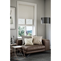 Lazer Kesim Mat Stor Perde, Lazer Kesimli Klasik Serisi, C-151002 Ekru Renk Gül Kurusu