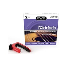Daddarıo Exp26-2dcapo 2 Set Akustik Gitar Tel Seti, 11-52, Coated Phos