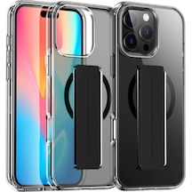 Joko Apple Uyumlu iPhone 16 Pro Max Kılıf Alfa Magsafe Standlı Kapak - Siyah Siyah