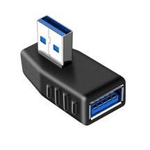 Usb 3.0 Sol Açılı Konnektör Erkek Dişi 90 Derece Uzatma Adaptörü