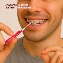 Stopever Well Tooth Arayüz Fırçası, Kırmızı - Size 2 0.5 Mm İnce Telli Diş Arası Fırçası, Taşıma Kutusu Hediyeli Ortodontik Kullanıma Uygun 6 Adet