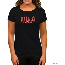 N.W.A. Logo Siyah Kadın Tişört