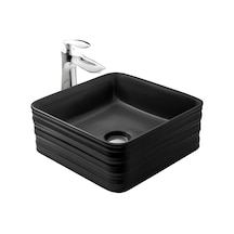 Paluci Arte Black Kare Lavabo Sırlı