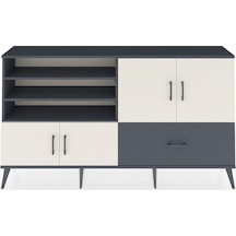 Arges Konsol 5 Raflı Tek Çekmeceli 4 Kapaklı 176x30x99 Antrasit-a Antrasit-aytaşı/antrasit