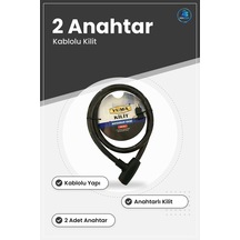 Motosiklet Kilidi Kablolu Anahtarlı Siyah Hırsızlık Önleyici Kili