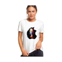 Steve Jobs Apple Baskılı Beyaz Kadın Tshirt Steve Jobs Apple Baskılı Beyaz Kadın Tshirt