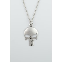 Punisher Cezalandırıcı Düz Zincir Kolye Gümüş