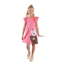 Denokids Ayıcıklar Kız Çocuk Pembe Elbise Pembe