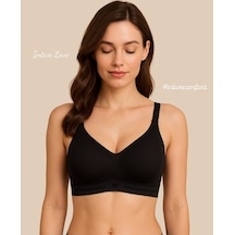 Intive Pureform Balensiz Dikişsiz Kopçasız Dokulu Seamless Bralet Siyah
