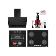 Simfer 0+10 Fonksiyon Steam Master Siyah 3'lü Ankastre Set 8244 Fırın + 3653 Ocak + 8678 Davlumbaz