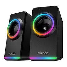 Mıkado Md-182 2.0 3w 2 Sıyah Rgb Aydınlatmalı Usb + 3.5mm Usb 5v