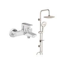Eca Dalia Banyo Bataryası+T-May Banyo Ayvacık Elips Tepe Duş Takım Krom