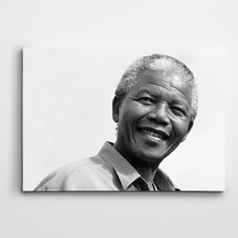 Mandela Siyah Beyaz Dekoratif Dev Boyut Kanvas Tablo 100 X 140 Cm
