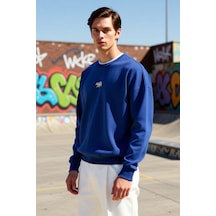Benerly Erkek Bisiklet Yaka Standart Kol Oversize Fit Sweatshirt Fonksiyo Lacivert
