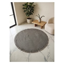 Nakkaş Home 120x120 Jüt Yuvarlak Gri Kilim