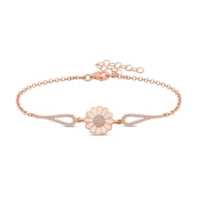 Kenpazar 925 Ayar Gümüş Rose Papatya Kadın Bileklik Gümüş