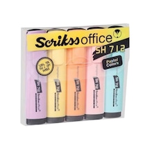 Scrikss Office Sh-712 Fosforlu Kalem Pastel 5'li Çok Renkli