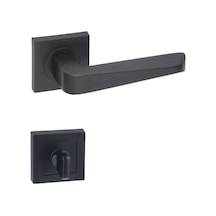 Arpat Rosa Siyah İtalyan Kare Rozetli Alüminyum Wc Kapı Kolu Takı