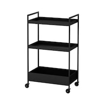 3 Katlı Servis Arabası Ikea Siyah Renk 505X30X83 Cm Düzenleyici