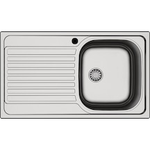 Hafele Capua 1 Sol Damlalıklı Paslanmaz Çelik Mutfak Eviye Inox 86 x 50 CM