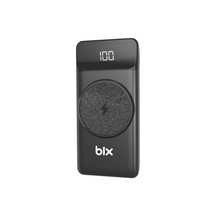 Bix PB102 10000 mAh USB PD QC 4.0 Kablosuz Şarj ve Standlı Taşınabilir Powerbank Siyah