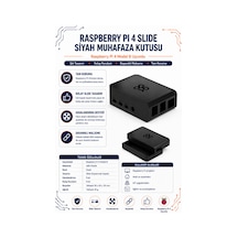 Raspberry Pi 4 Slide Siyah Muhafaza Kutusu